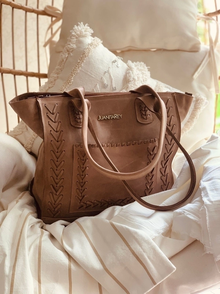 Cartera Juanita Rey de cuero con trenzado